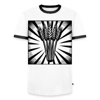 5 épis de blé Highlight Dark - T-shirt contrasté Homme - blanc/noir - Devant - AI Model Female 172 light (172cm) & AI Model Male 178 dark (178cm)