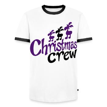 lustiges Team zu Weihnachten - Männer Kontrast-T-Shirt - Weiß/Schwarz - Vorne - AI Model Female 172 light (172cm) & AI Model Male 178 dark (178cm)