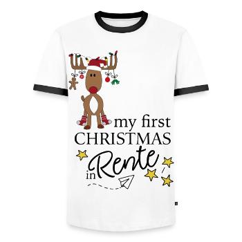 lustige sprüche für Rentner - Männer Kontrast-T-Shirt - Weiß/Schwarz - Vorne - AI Model Female 172 light (172cm) & AI Model Male 178 dark (178cm)