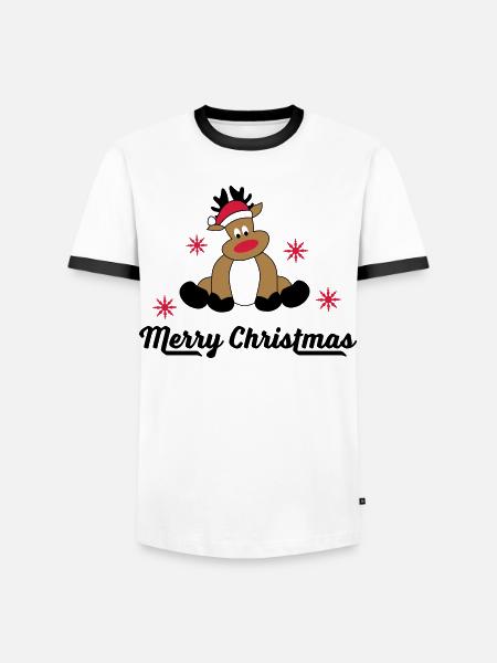 Merry Christmas Greetings - Men's Ringer Shirt - white/black