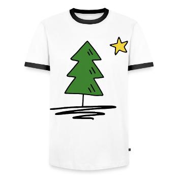 Noël - T-shirt contrasté Homme - blanc/noir - Devant - AI Model Female 172 light (172cm) & AI Model Male 178 dark (178cm)