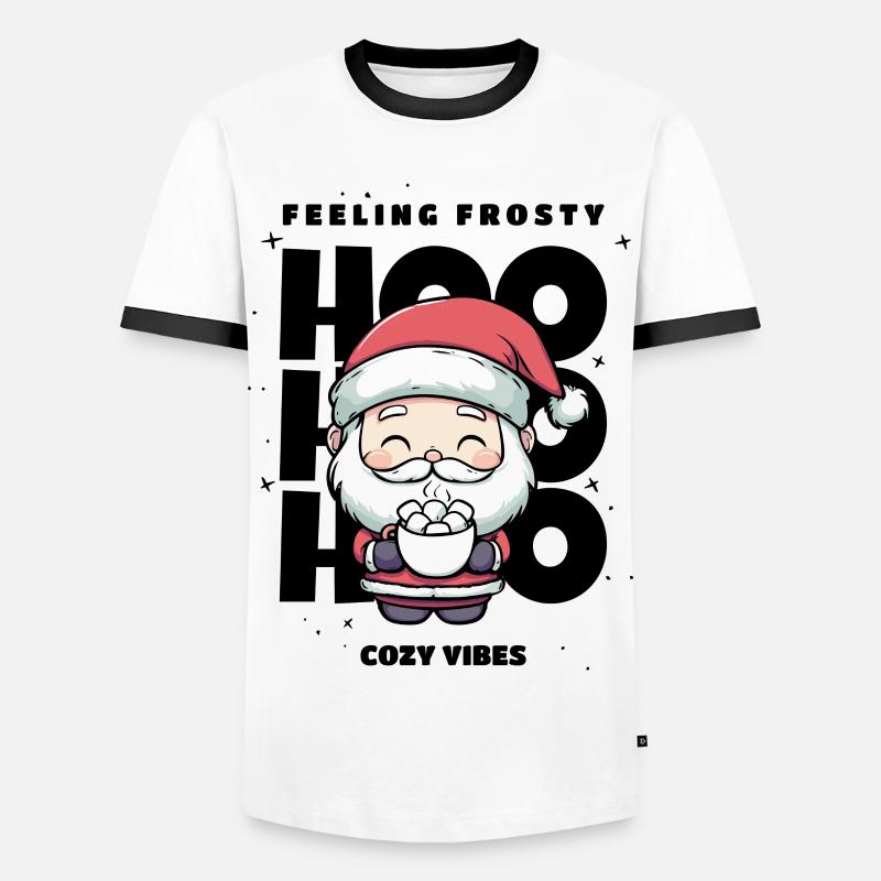 Weihnachten Pullover - Weihnachtsmann, Geschenk - Männer Kontrast-T-Shirt - Weiß/Schwarz