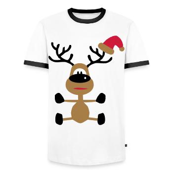 Funny gifts for Christmas - Men's Ringer Shirt - white/black - Front - AI Model Female 172 light (172cm) & AI Model Male 178 dark (178cm)