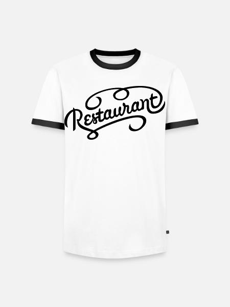 Restaurant lettering - Men's Ringer Shirt - white/black
