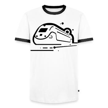 Train Style BD - T-shirt contrasté Homme - blanc/noir - Devant - AI Model Female 172 light (172cm) & AI Model Male 178 dark (178cm)