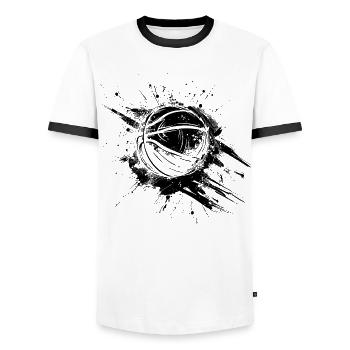 Basketball Ball Graffiti - Männer Kontrast-T-Shirt - Weiß/Schwarz - Vorne - AI Model Female 172 light (172cm) & AI Model Male 178 dark (178cm)