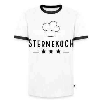 Lustige Geschenke für den Sternekoch - Männer Kontrast-T-Shirt - Weiß/Schwarz - Vorne - AI Model Female 172 light (172cm) & AI Model Male 178 dark (178cm)