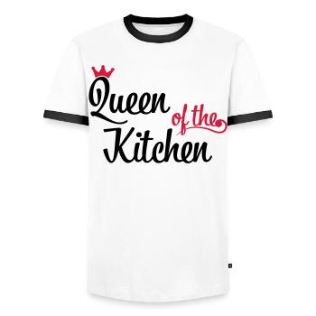 Lustige Weihnachtsgeschenke für Frauen die kochen - Männer Kontrast-T-Shirt - Weiß/Schwarz - Vorne - AI Model Female 172 light (172cm) & AI Model Male 178 dark (178cm)