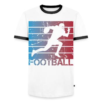 Football Player - Men's Ringer Shirt - white/black - Front - AI Model Female 172 light (172cm) & AI Model Male 178 dark (178cm)