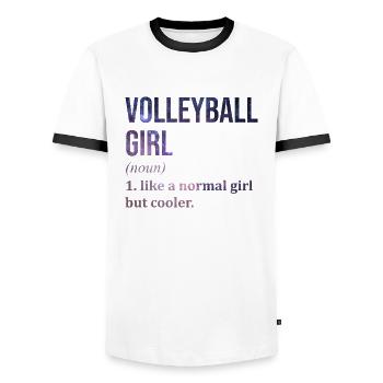 volley-ball - T-shirt contrasté Homme - blanc/noir - Devant - AI Model Female 172 light (172cm) & AI Model Male 178 dark (178cm)