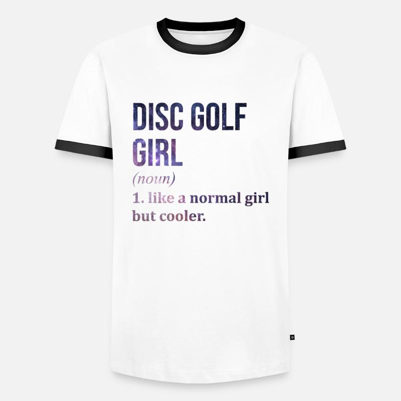 Disc Golf - Men's Ringer Shirt - white/black