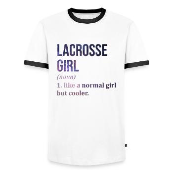 Lacrosse - Men's Ringer Shirt - white/black - Front - AI Model Female 172 light (172cm) & AI Model Male 178 dark (178cm)