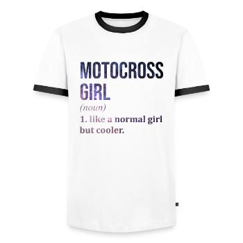Motocross Motocross Motocross - Männer Kontrast-T-Shirt - Weiß/Schwarz - Vorne - AI Model Female 172 light (172cm) & AI Model Male 178 dark (178cm)