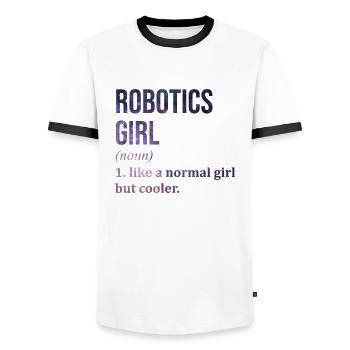 robotique - T-shirt contrasté Homme - blanc/noir - Devant - AI Model Female 172 light (172cm) & AI Model Male 178 dark (178cm)