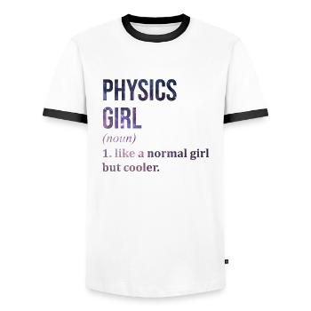 Physique - T-shirt contrasté Homme - blanc/noir - Devant - AI Model Female 172 light (172cm) & AI Model Male 178 dark (178cm)