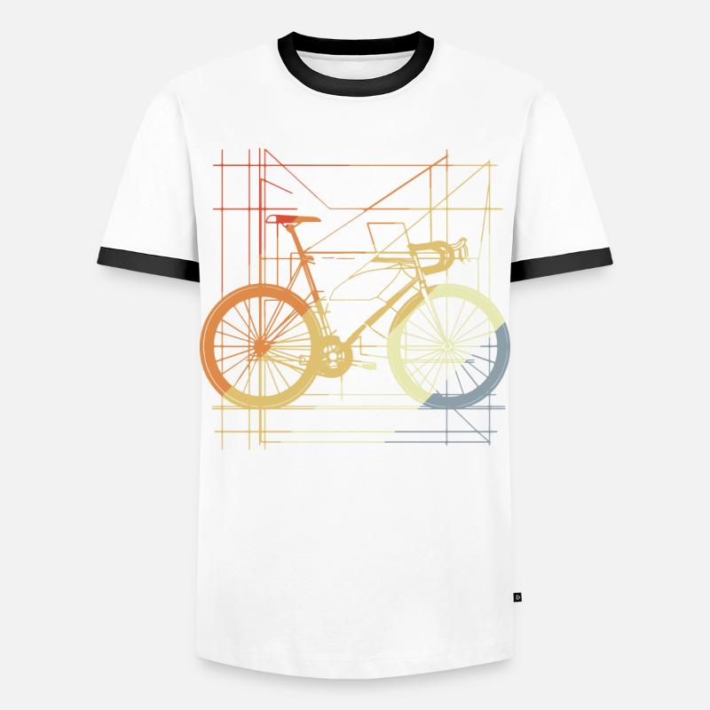 Bicycle Drawing Retro - Men's Ringer Shirt - white/black