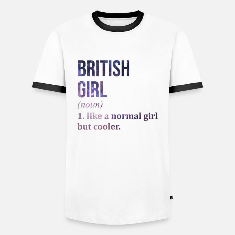 Großbritannien - Männer Kontrast-T-Shirt - Weiß/Schwarz