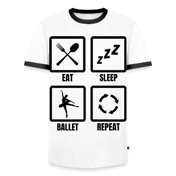 Routine de ballet - T-shirt contrasté Homme - blanc/noir - Devant - AI Model Female 172 light (172cm) & AI Model Male 178 dark (178cm)