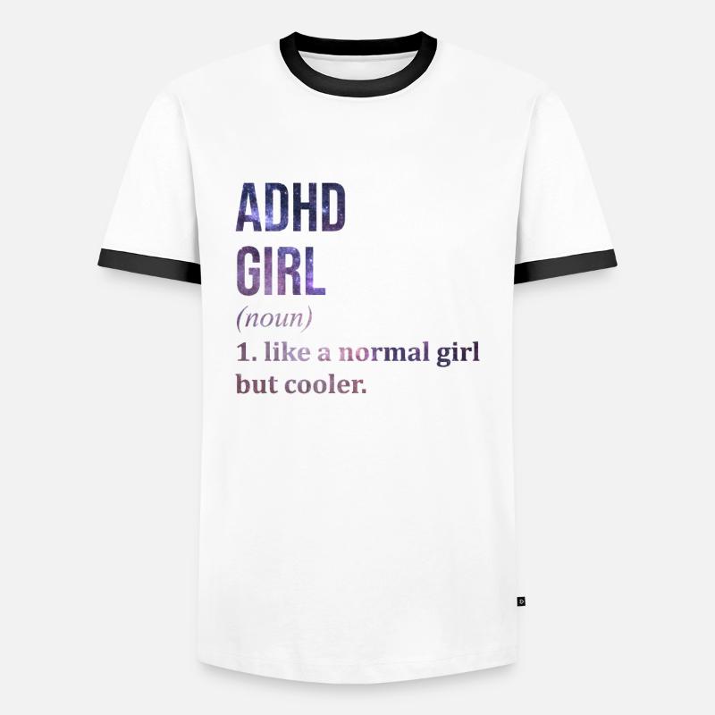 ADHD - Men's Ringer Shirt - white/black