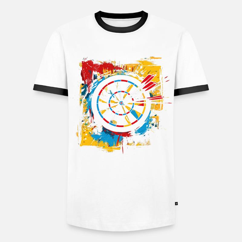 Dartboard Graffiti - Men's Ringer Shirt - white/black