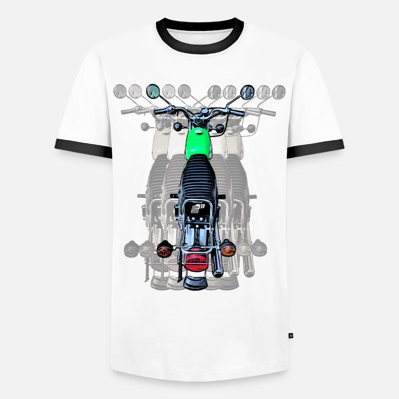 Simson S51 - Men's Ringer Shirt - white/black