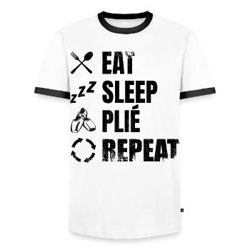 Manger dormir Plié Répéter - T-shirt contrasté Homme - blanc/noir - Devant - AI Model Female 172 light (172cm) & AI Model Male 178 dark (178cm)