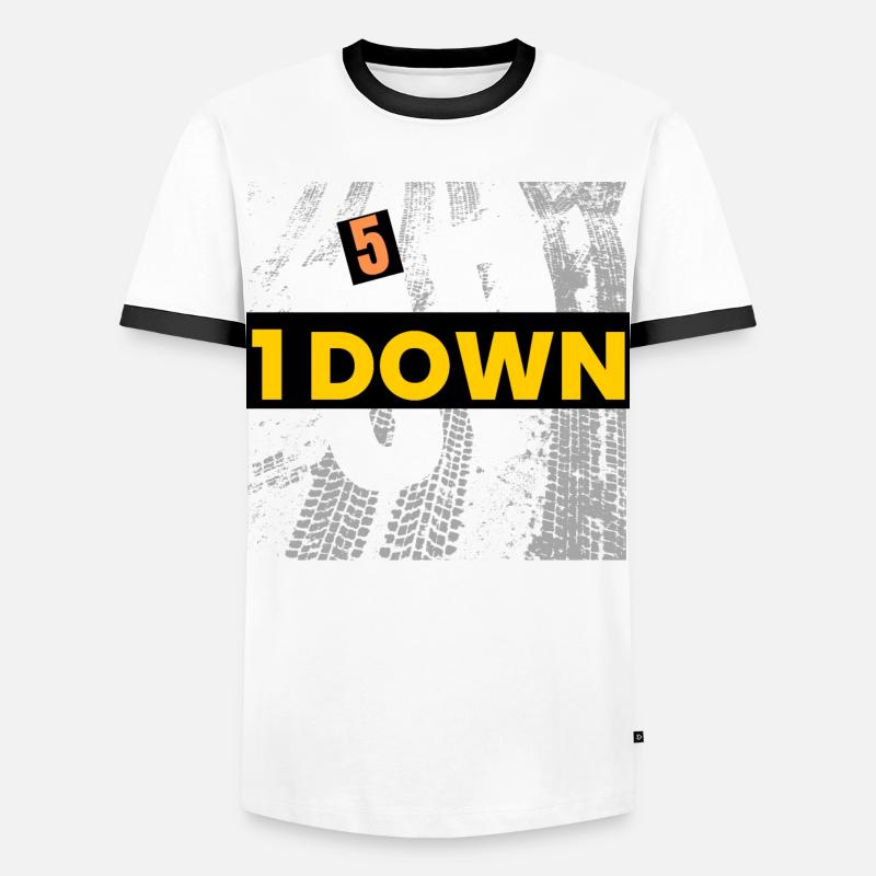 1 down 5 up  - Men's Ringer Shirt - white/black