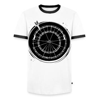 Dart - Men's Ringer Shirt - white/black - Front - AI Model Female 172 light (172cm) & AI Model Male 178 dark (178cm)