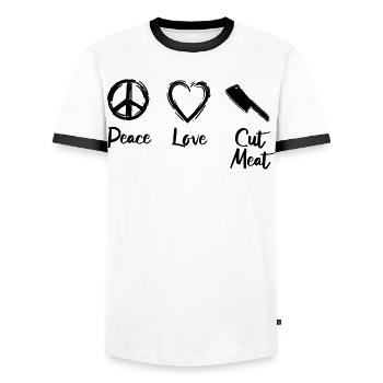 Fleischer Motivation - Männer Kontrast-T-Shirt - Weiß/Schwarz - Vorne - AI Model Female 172 light (172cm) & AI Model Male 178 dark (178cm)