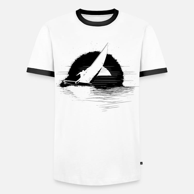 Windsurfen - Männer Kontrast-T-Shirt - Weiß/Schwarz