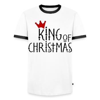 Regal Krone Design on Hoodies and T-Shirts - Men's Ringer Shirt - white/black - Front - AI Model Female 172 light (172cm) & AI Model Male 178 dark (178cm)