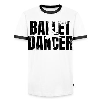 Ballet Dancer - Men's Ringer Shirt - white/black - Front - AI Model Female 172 light (172cm) & AI Model Male 178 dark (178cm)