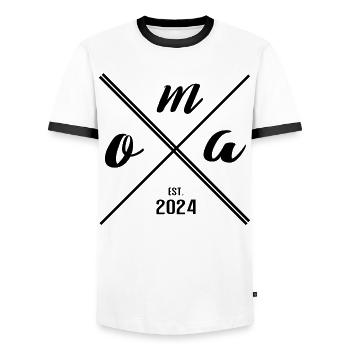 Grandma Est. 2024 – Cadeau pour les nouvelles mamies - T-shirt contrasté Homme - blanc/noir - Devant - AI Model Female 172 light (172cm) & AI Model Male 178 dark (178cm)