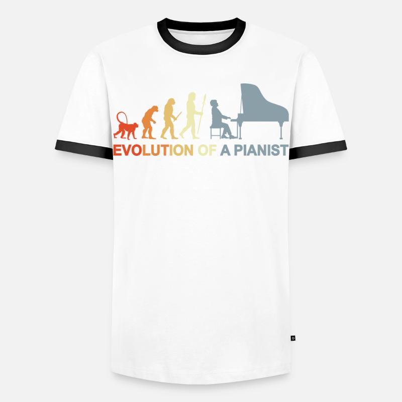 Piano Evolution - Men's Ringer Shirt - white/black