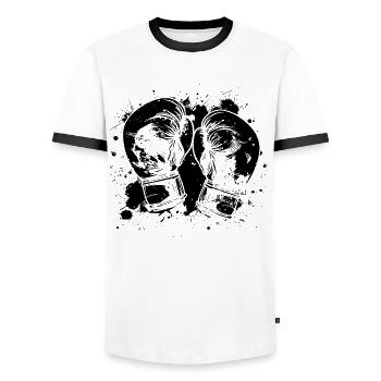 Boxe - T-shirt contrasté Homme - blanc/noir - Devant - AI Model Female 172 light (172cm) & AI Model Male 178 dark (178cm)