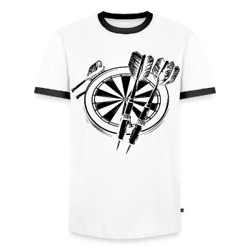 Dart - Men's Ringer Shirt - white/black - Front - AI Model Female 172 light (172cm) & AI Model Male 178 dark (178cm)