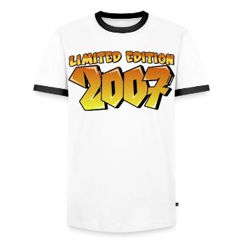 Edition limitée 2007 Graffiti Birthday Party - T-shirt contrasté Homme - blanc/noir - Devant - AI Model Female 172 light (172cm) & AI Model Male 178 dark (178cm)