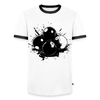 Billiard Balls Street Art - Men's Ringer Shirt - white/black - Front - AI Model Female 172 light (172cm) & AI Model Male 178 dark (178cm)