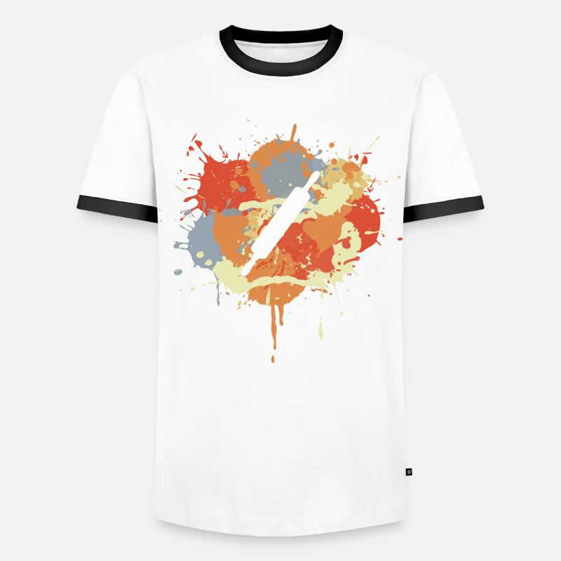 Rolling pin sketch - Men's Ringer Shirt - white/black