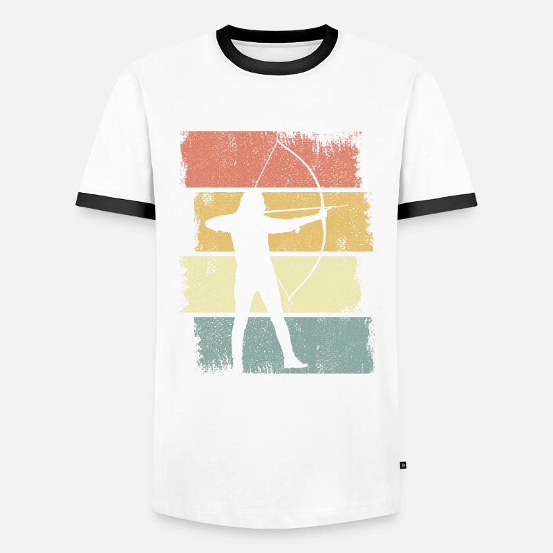 Archer Sketch - Men's Ringer Shirt - white/black