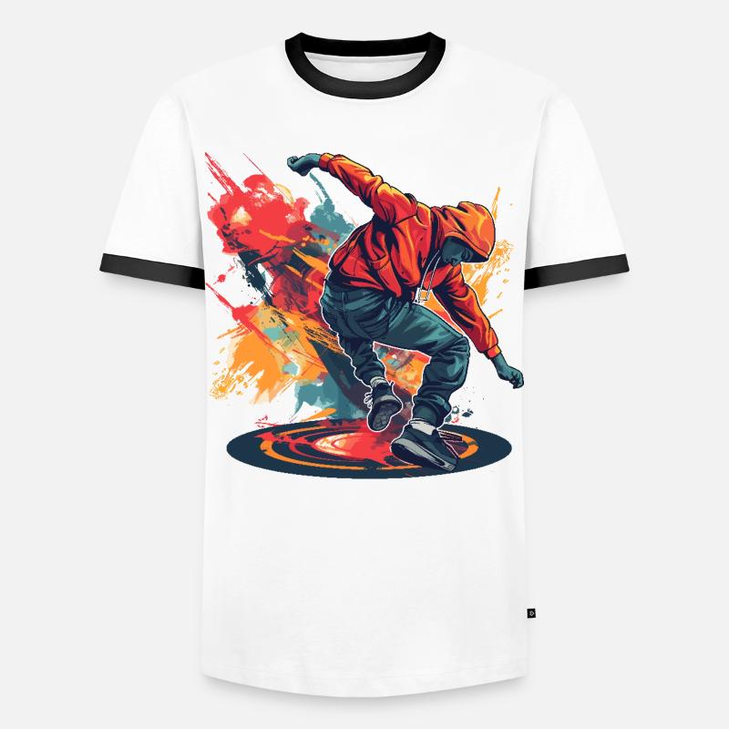 Breakdancer Graffiti - Männer Kontrast-T-Shirt - Weiß/Schwarz