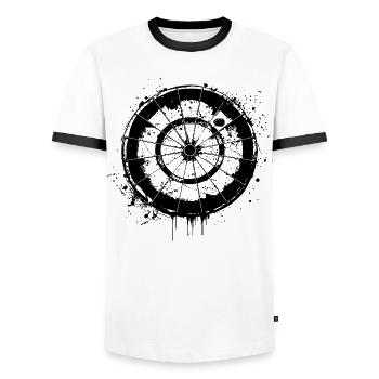 Fléchettes Street Art - T-shirt contrasté Homme - blanc/noir - Devant - AI Model Female 172 light (172cm) & AI Model Male 178 dark (178cm)