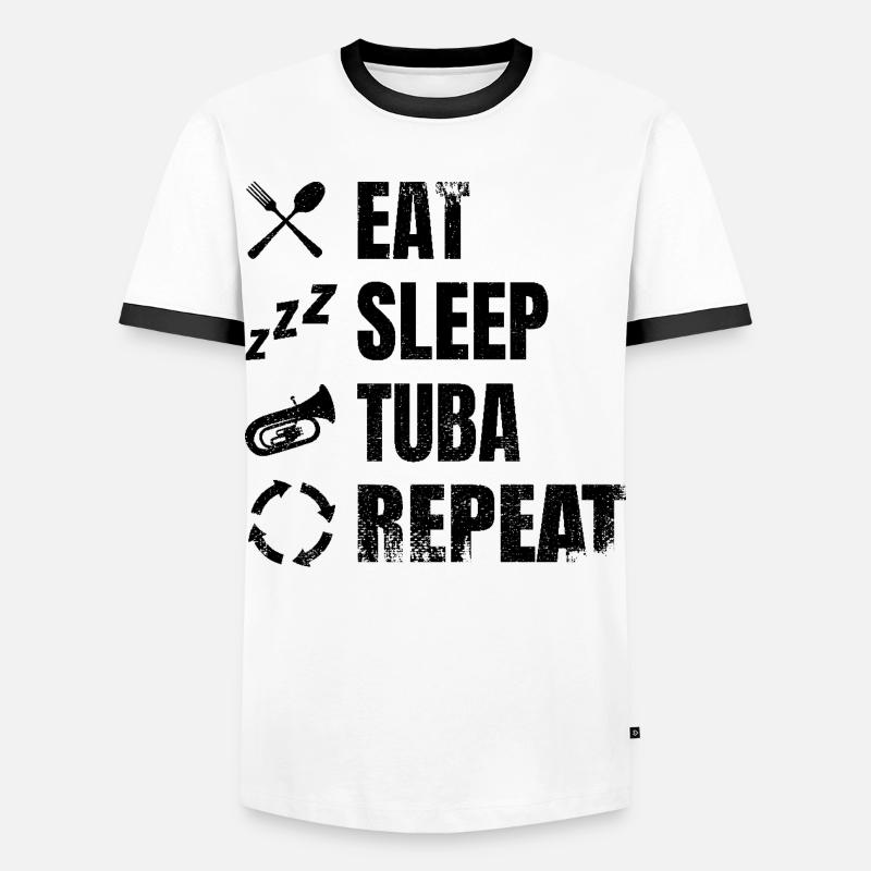 Tuba Daily Routine - Men's Ringer Shirt - white/black