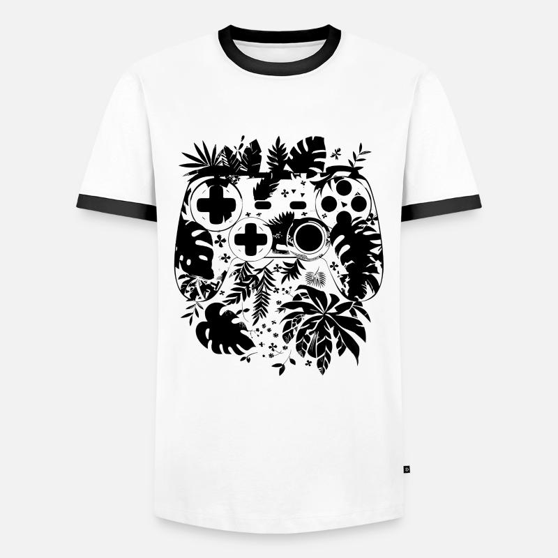 Spiel Controller Comic Stil - Männer Kontrast-T-Shirt - Weiß/Schwarz