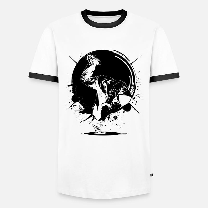 Breakdancer - Men's Ringer Shirt - white/black