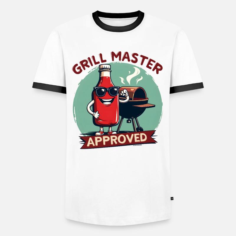 Grill Master Approved - Männer Kontrast-T-Shirt - Weiß/Schwarz