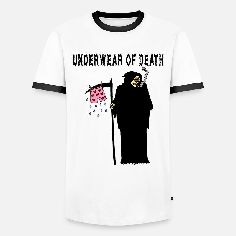 Die Unterhose des Todes - Männer Kontrast-T-Shirt - Weiß/Schwarz