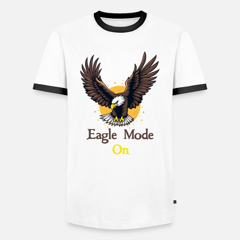Eagle Mode : On - Männer Kontrast-T-Shirt - Weiß/Schwarz