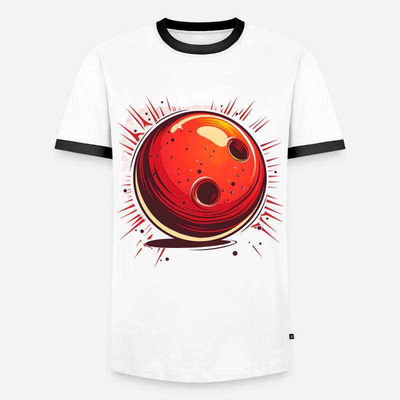 Bowlingkugel Comic Look - Männer Kontrast-T-Shirt - Weiß/Schwarz