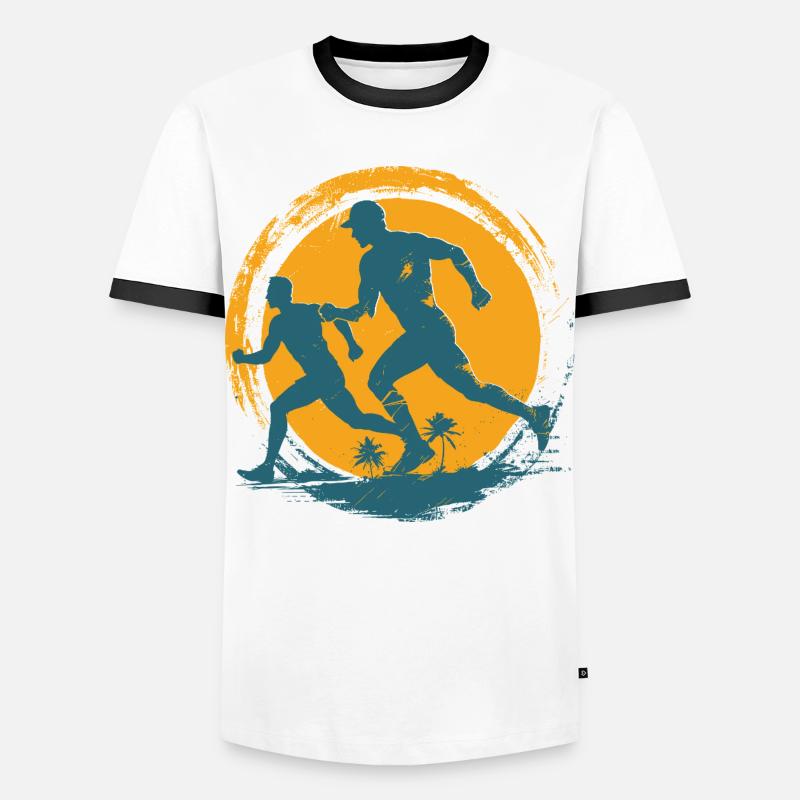 Marathon runner - Men's Ringer Shirt - white/black